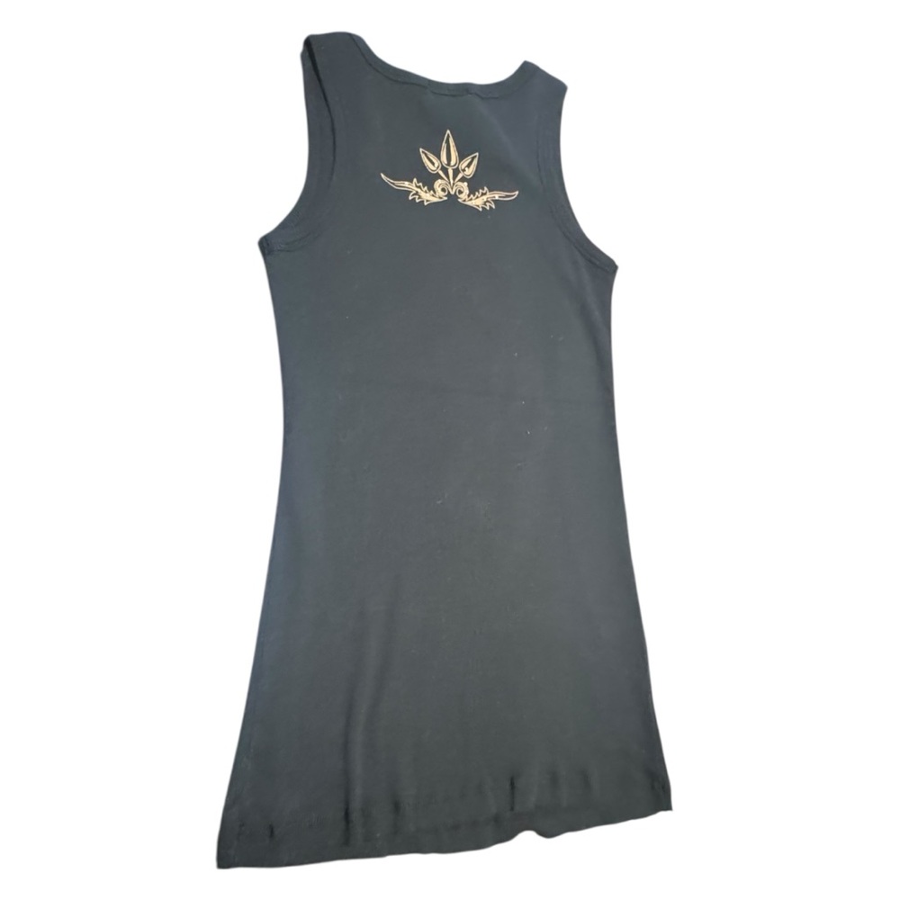 Lapis‎ Anthropologie Black Graphic Tank Top Whimsigoth Fairy 100% Cotton Y2K - Picture 7 of 10